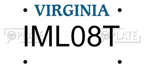 IML08T Virginia License Plate