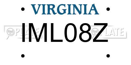 IML08Z Virginia License Plate