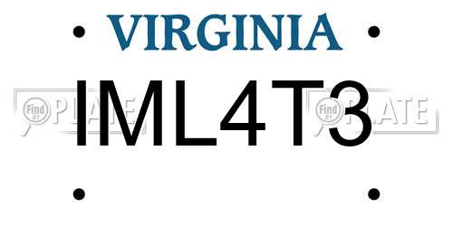 IML4T3 Virginia License Plate