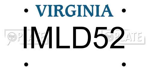 IMLD52 Virginia License Plate