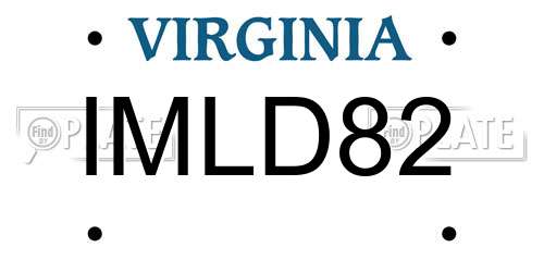 IMLD82 Virginia License Plate