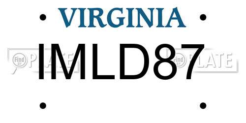 IMLD87 Virginia License Plate