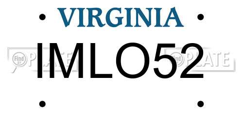 IMLO52 Virginia License Plate