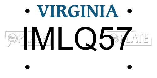 IMLQ57 Virginia License Plate
