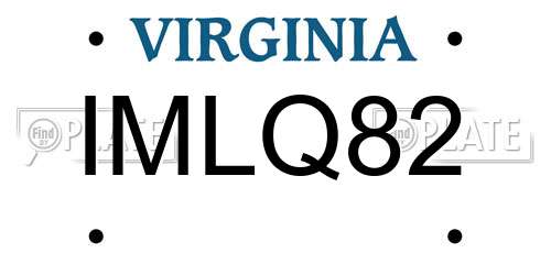 IMLQ82 Virginia License Plate
