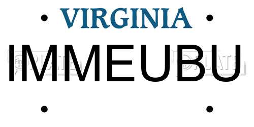IMMEUBU Virginia License Plate