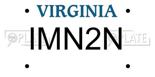 IMN2N Virginia License Plate