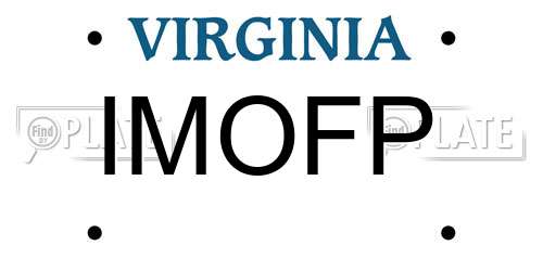 IMOFP Virginia License Plate
