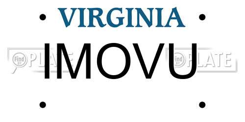 IMOVU Virginia License Plate