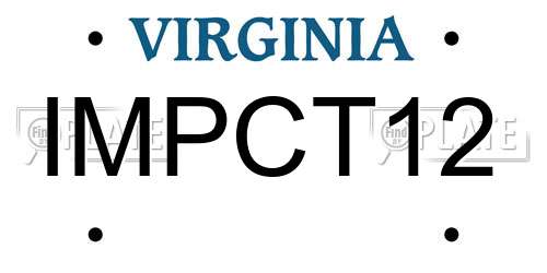 IMPCT12 Virginia License Plate