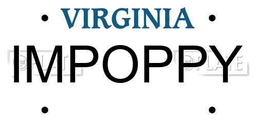 IMPOPPY Virginia License Plate