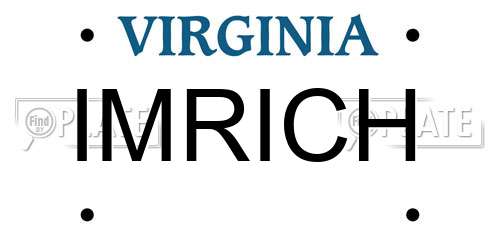 IMRICH Virginia License Plate