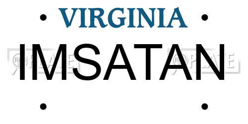 IMSATAN Virginia License Plate