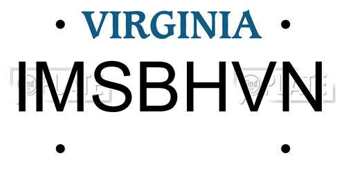 IMSBHVN Virginia License Plate