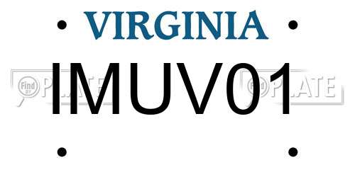IMUV01 Virginia License Plate