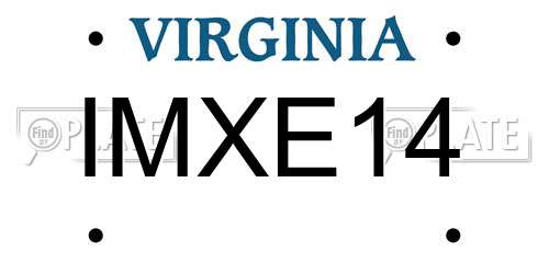 IMXE14 Virginia License Plate