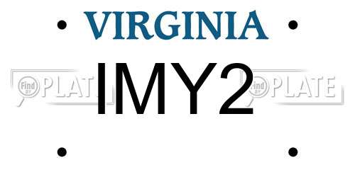 IMY2 Virginia License Plate