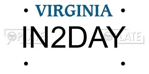 IN2DAY Virginia License Plate