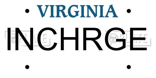 INCHRGE Virginia License Plate