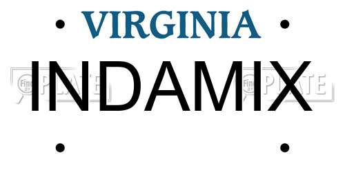 INDAMIX Virginia License Plate