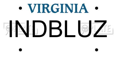 INDBLUZ Virginia License Plate