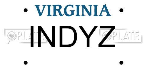 INDYZ Virginia License Plate