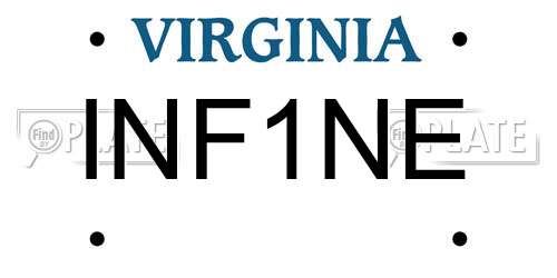 INF1NE Virginia License Plate