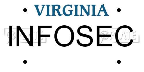 INFOSEC Virginia License Plate