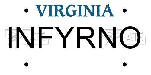 INFYRNO Virginia License Plate