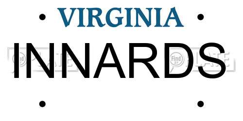 INNARDS Virginia License Plate