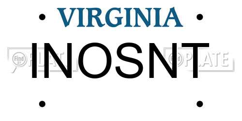 INOSNT Virginia License Plate