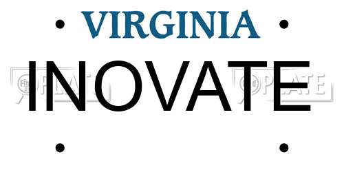 INOVATE Virginia License Plate