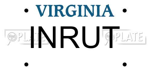 INRUT Virginia License Plate