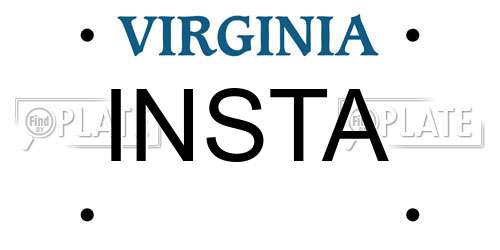 INSTA Virginia License Plate