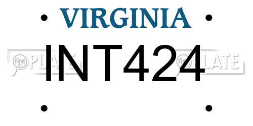 INT424 Virginia License Plate