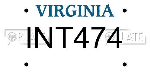 INT474 Virginia License Plate