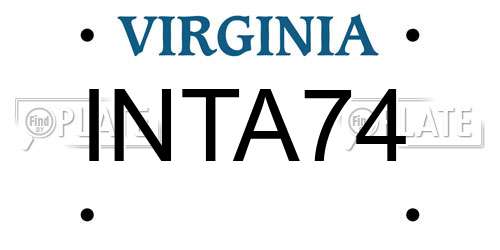 INTA74 Virginia License Plate