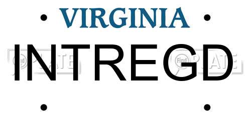 INTREGD Virginia License Plate