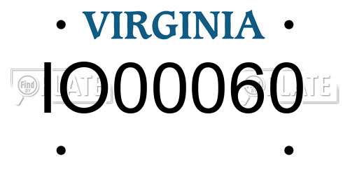 IO00060 Virginia License Plate