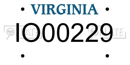 IO00229 Virginia License Plate