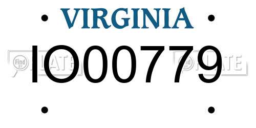 IO00779 Virginia License Plate