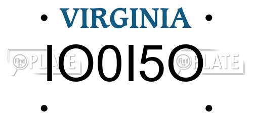 IO0I5O Virginia License Plate