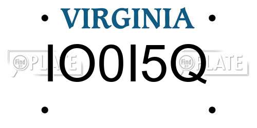 IO0I5Q Virginia License Plate