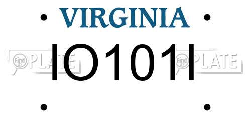 IO101I Virginia License Plate