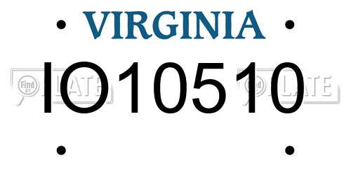 IO10510 Virginia License Plate