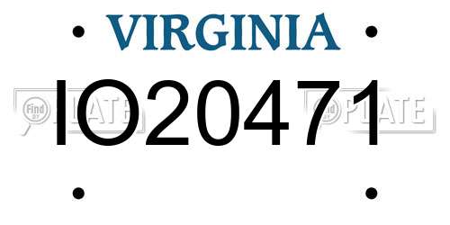 IO20471 Virginia License Plate