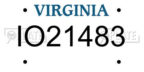 IO21483 Virginia License Plate