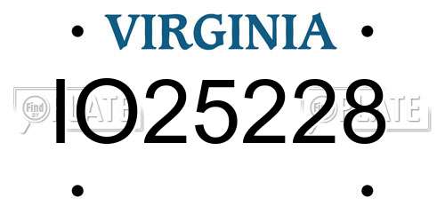 IO25228 Virginia License Plate