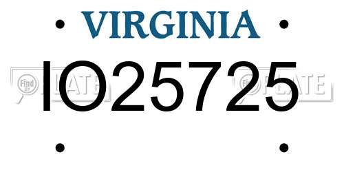 IO25725 Virginia License Plate