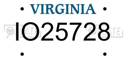 IO25728 Virginia License Plate